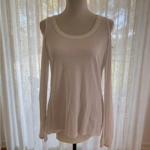 White Splendid shoulder cutout longsleeve top